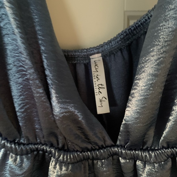 Lucy in the sky skye shoulder tie dress in denim - Picture 3 of 4